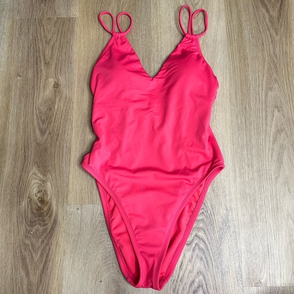 NWOT Hot Pink Shade & Shore One Piece Swimsuit size S - Picture 1 of 5
